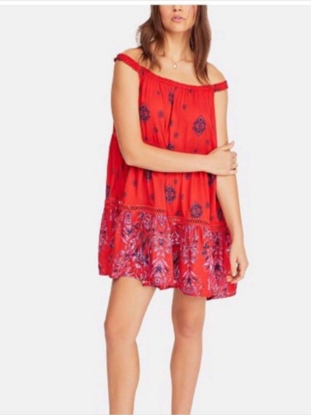 Intimately Free People Womens Talk to Me Trapeze Off-Shoulder Dress Size XS